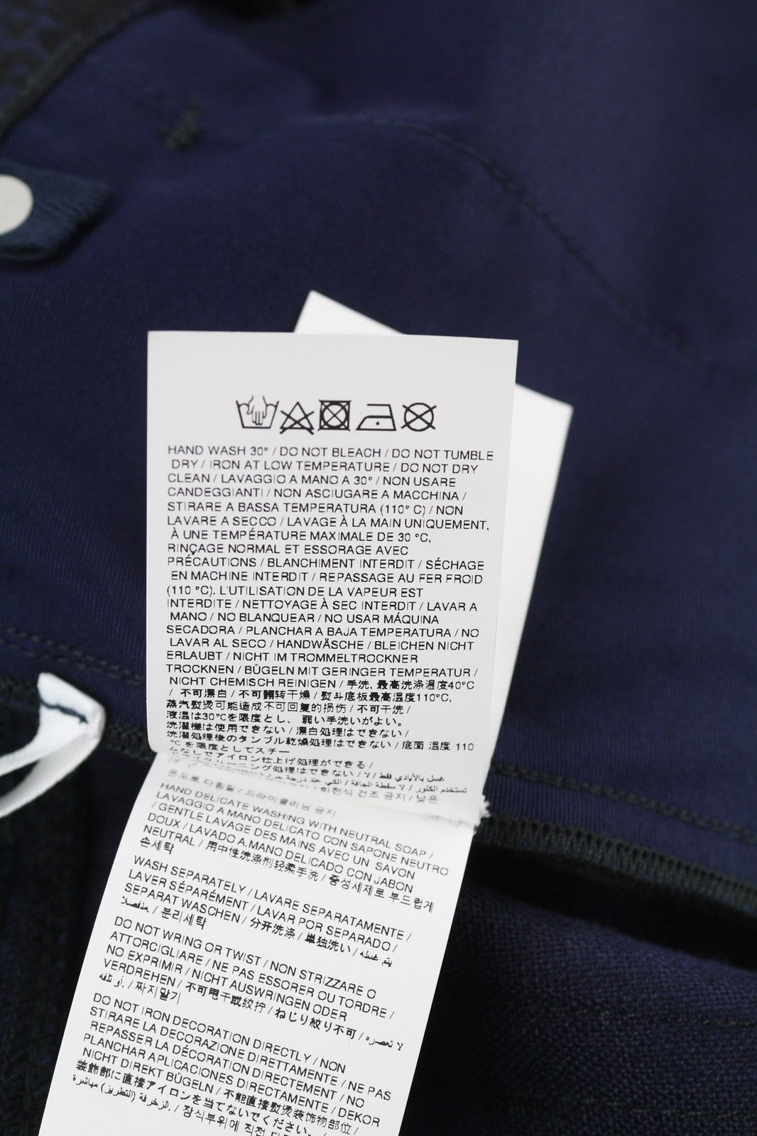 OFF-WHITE Men's Trousers W31 Linen Blend Black Blue Baggy Pleated Tapered RRP600