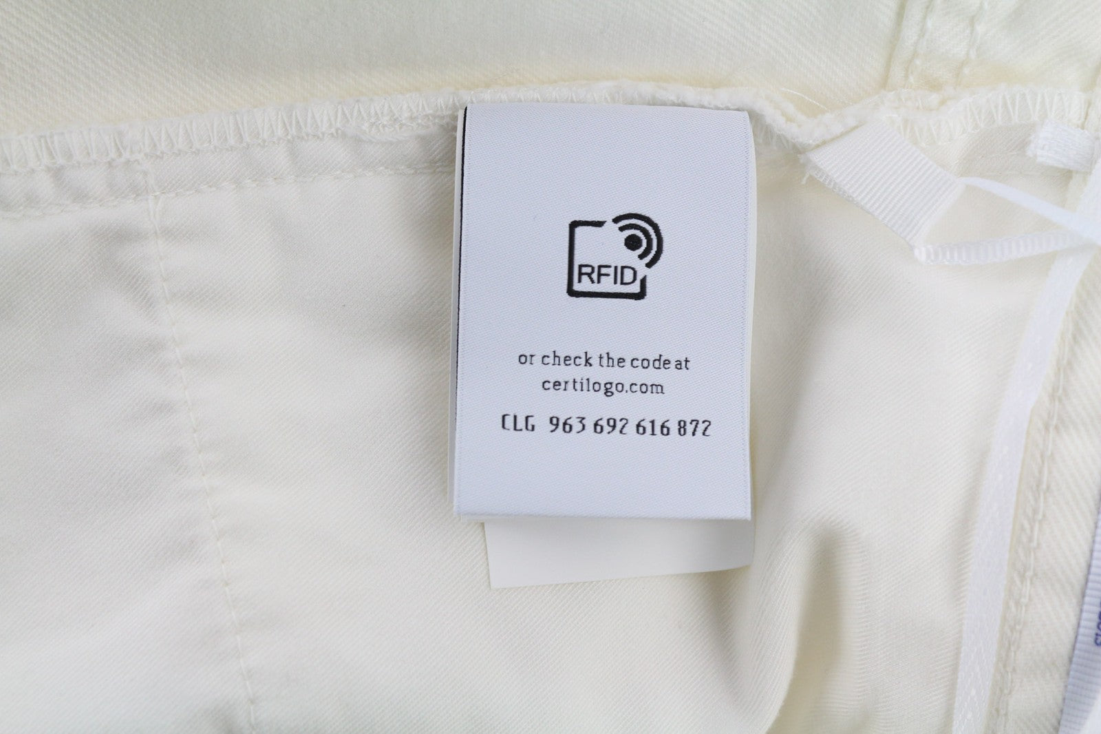 OFF-WHITE Men's Jeans W32 90s Logo Raw White Straight Fit Cotton Stretch RRP667