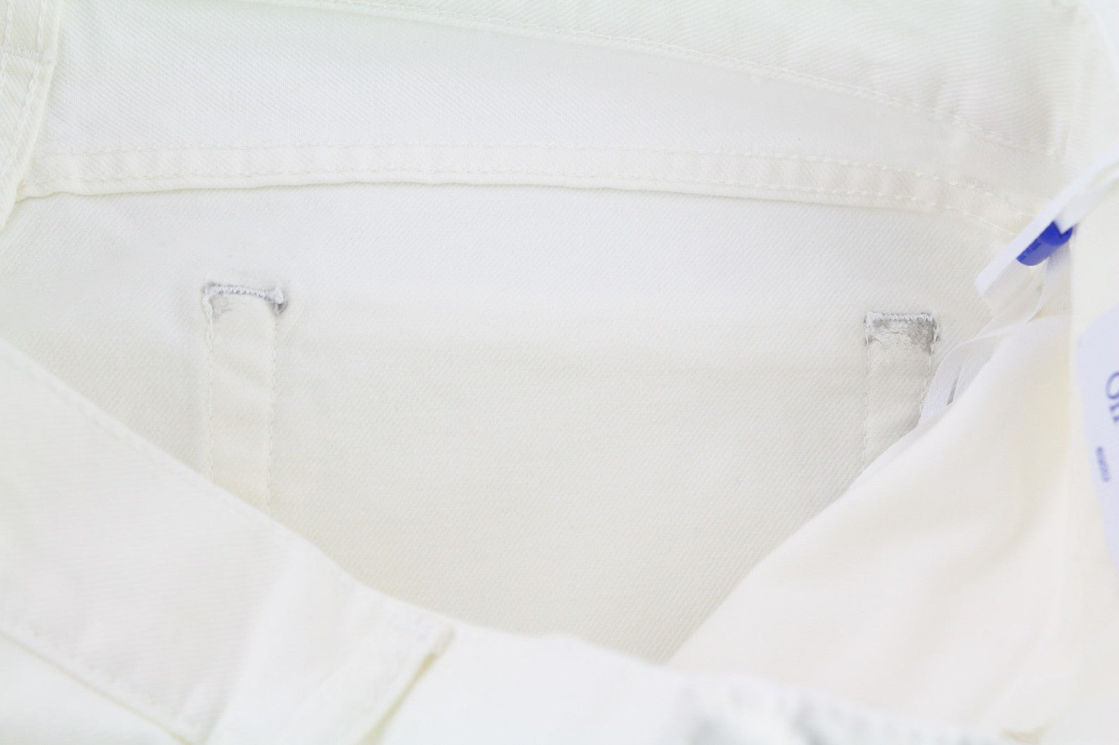 OFF-WHITE Men's Jeans W32 90s Logo Raw White Straight Fit Cotton Stretch RRP667