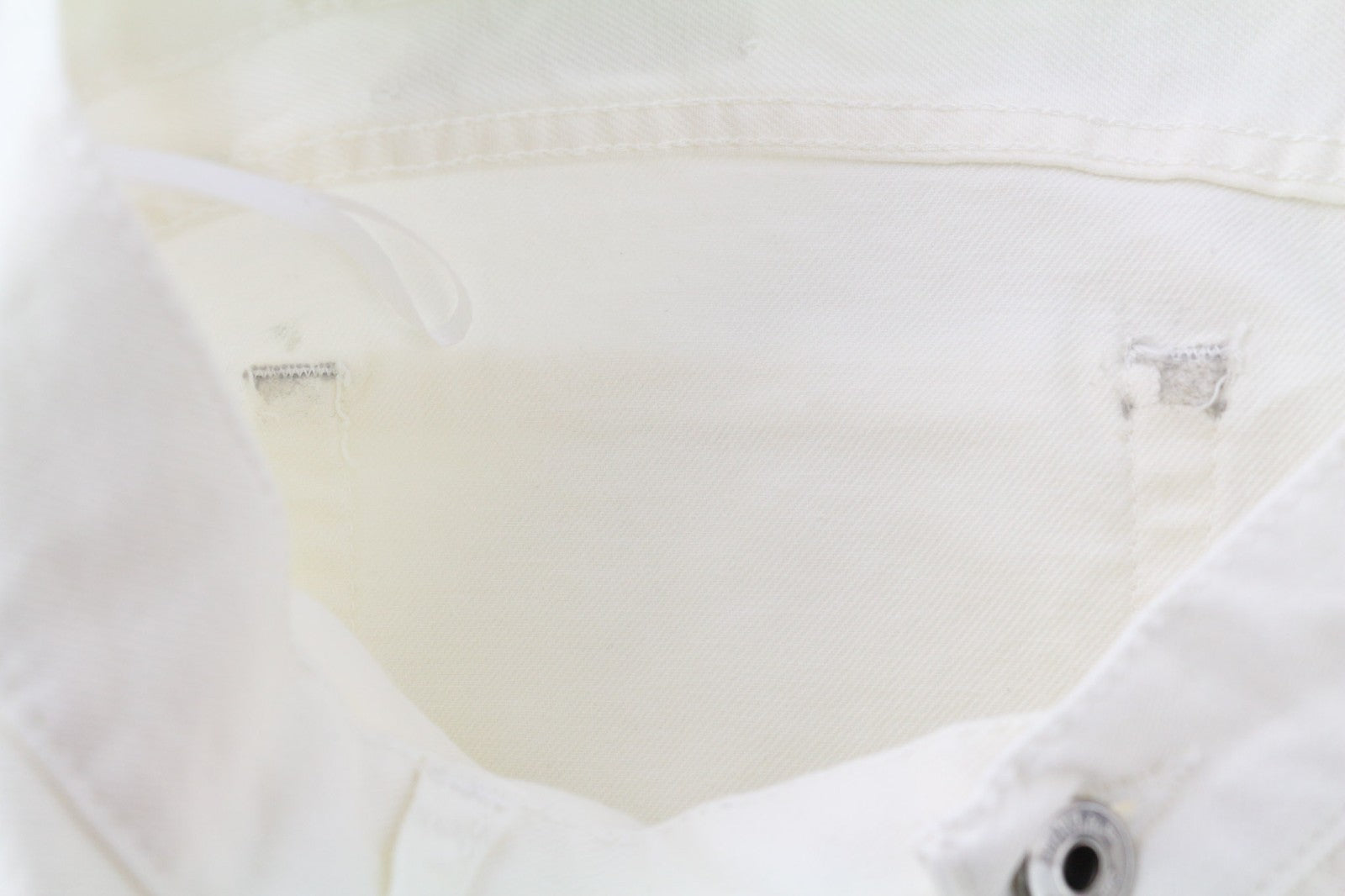 OFF-WHITE Men's Jeans W32 90s Logo Raw White Straight Fit Cotton Stretch RRP667