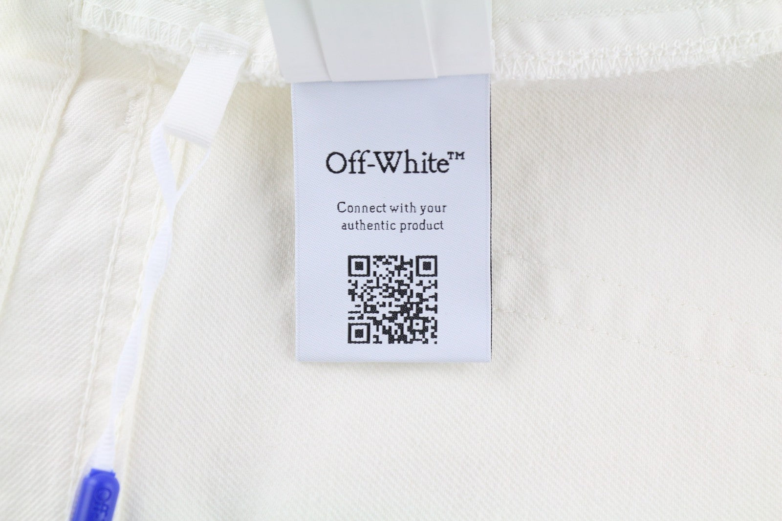 OFF-WHITE Men's Jeans W34 90s Logo Straight Raw White Cotton Stretch RRP667