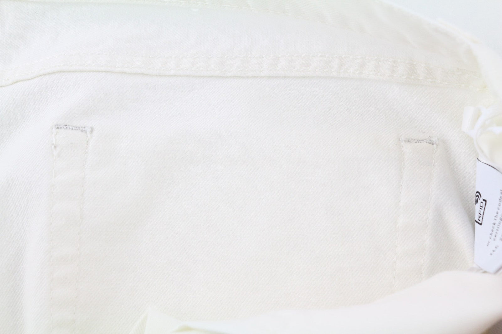 OFF-WHITE Men's Jeans W34 90s Logo Straight Raw White Cotton Stretch RRP667