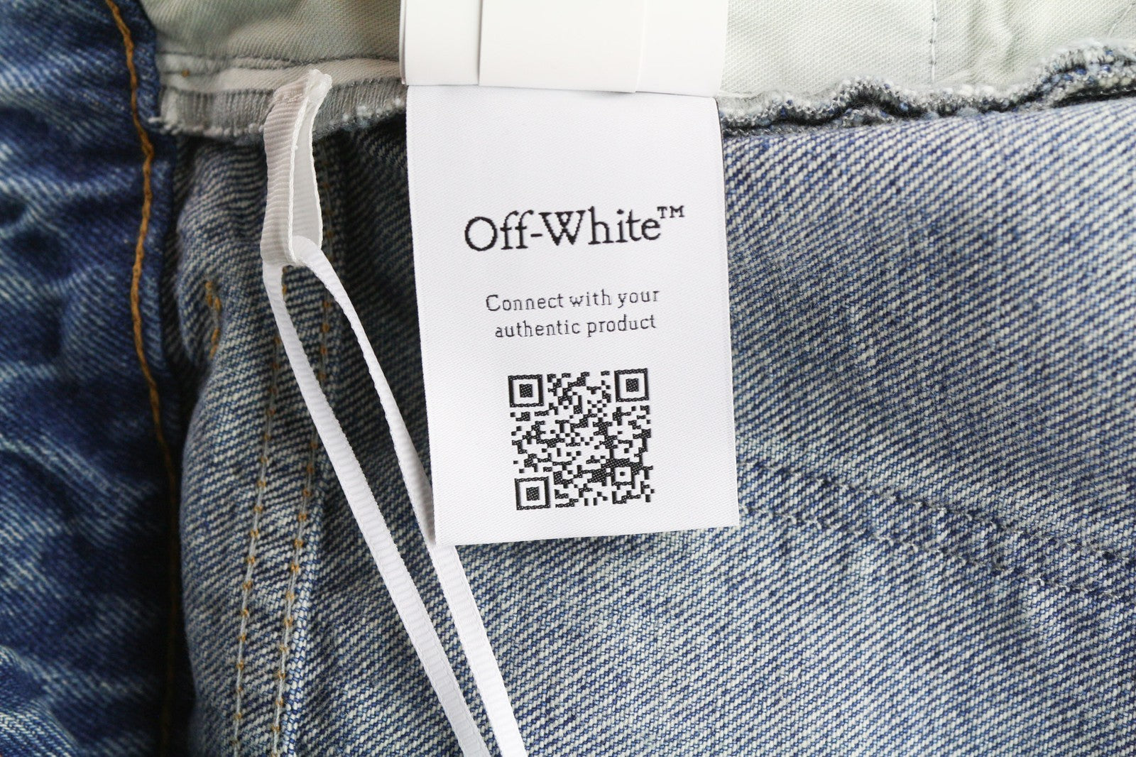 OFF-WHITE Women's Jeans W27 Slim Flare Blue Zipped Cotton Washed Casual Denim