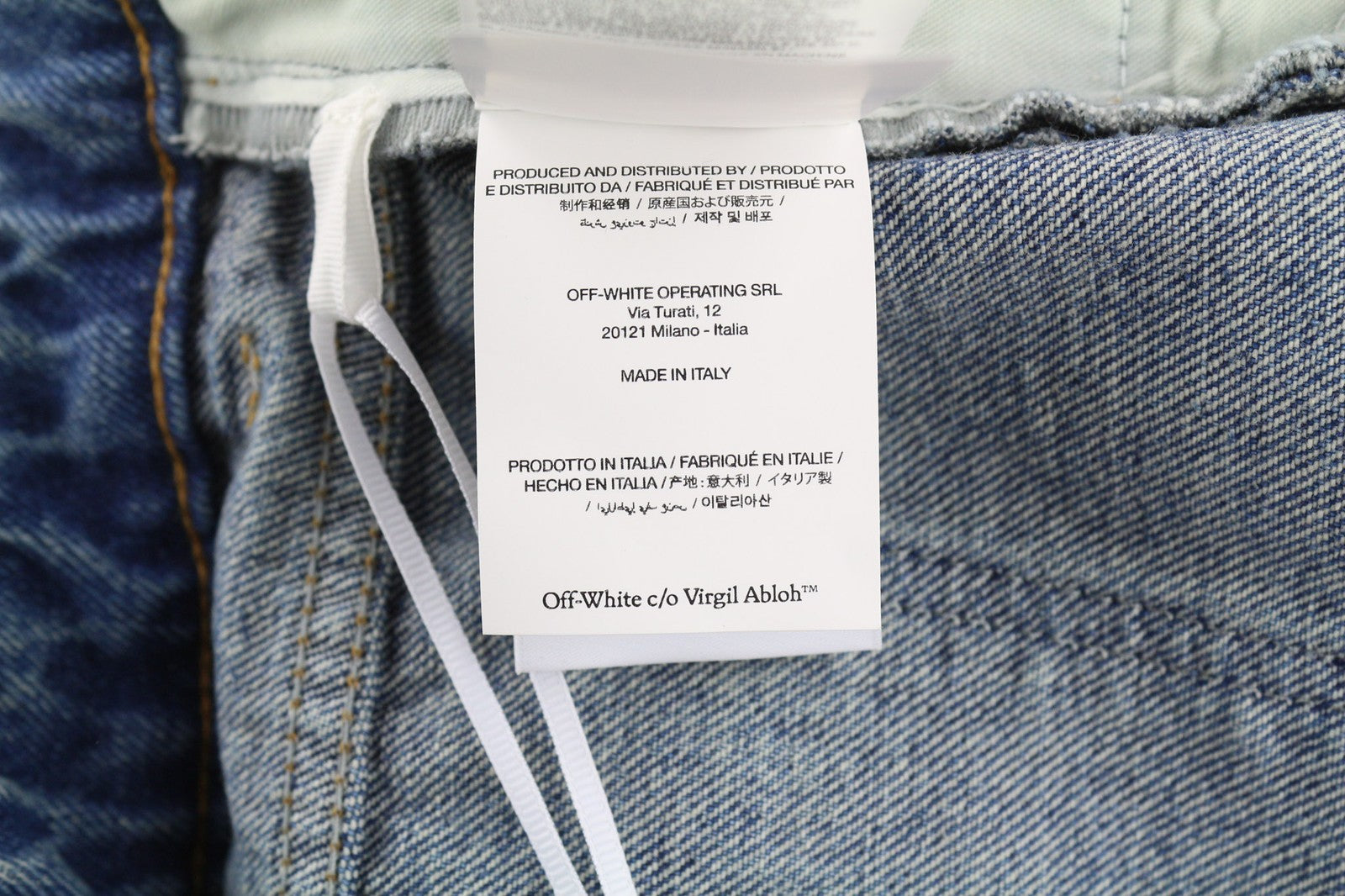 OFF-WHITE Women's Jeans W27 Slim Flare Blue Zipped Cotton Washed Casual Denim