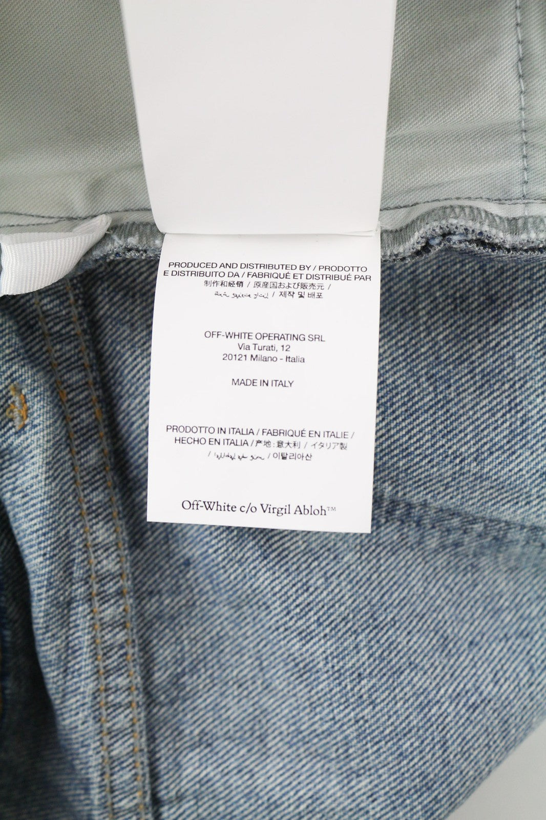 OFF-WHITE Women's Jeans W29 Blue Slim Flared Fit Washed Cotton Zipped Denim