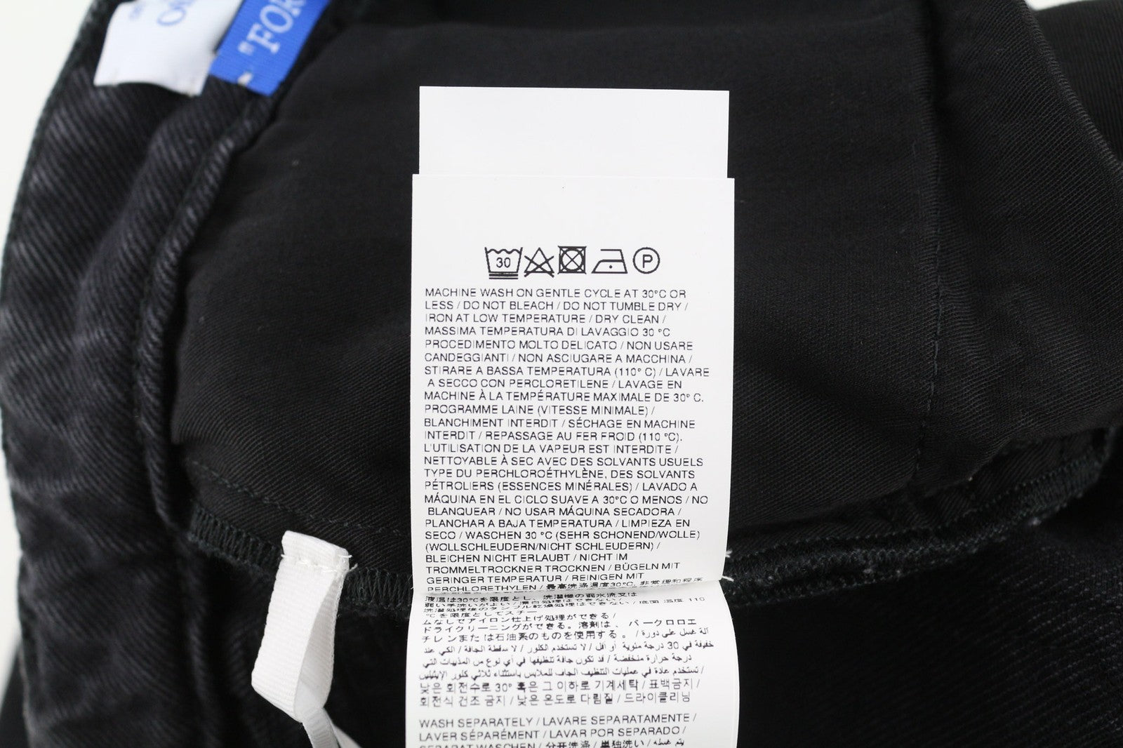 OFF-WHITE Women's Jeans W28 Black Slim Flare Vintage Pure Cotton Denim Casual