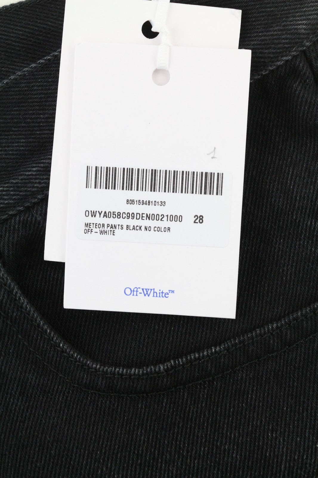 OFF-WHITE Women's Jeans W28 Meteor Cut-Out Straight Fit Black Cotton RRP575