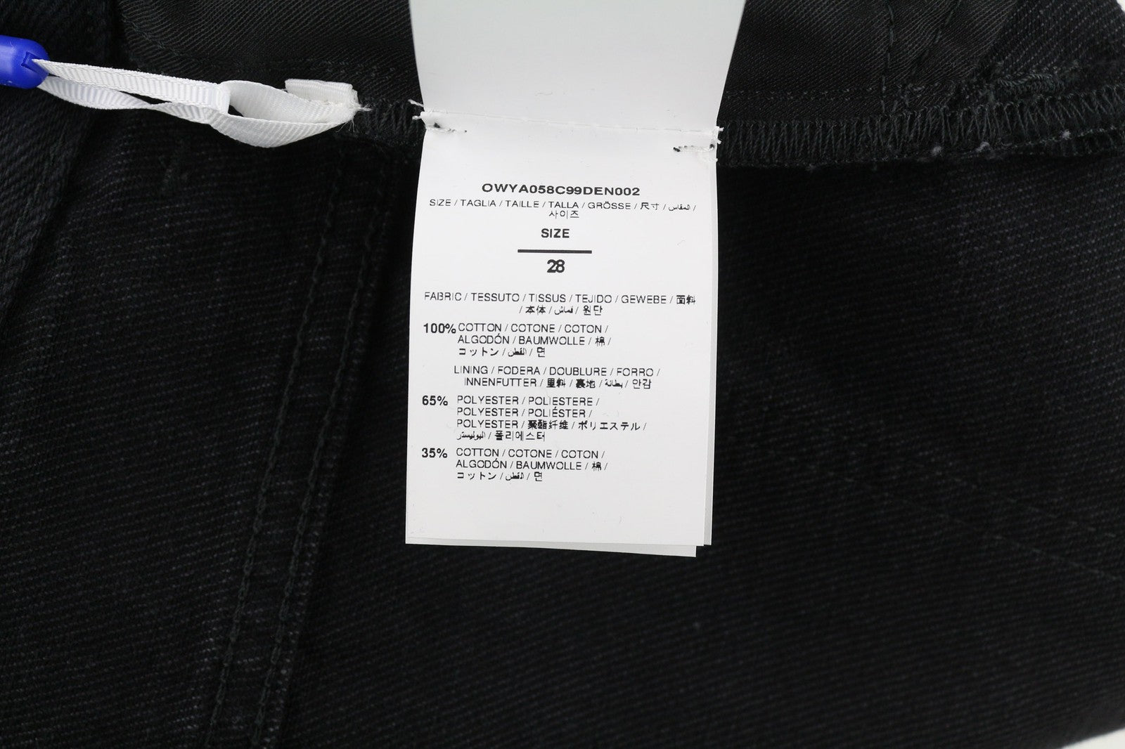 OFF-WHITE Women's Jeans W28 Meteor Cut-Out Straight Fit Black Cotton RRP575