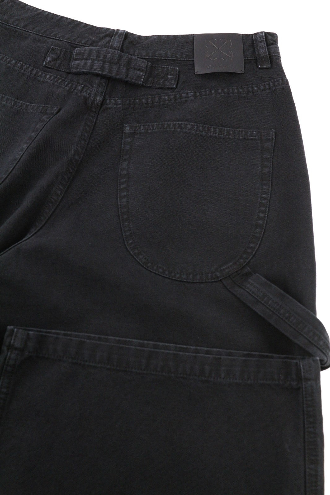 OFF-WHITE Men's Trousers W34 Cargo Fit Pure Cotton Black Button Fly Dyed RRP799