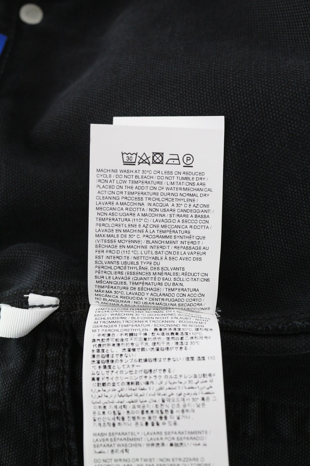 OFF-WHITE Men's Trousers W34 Cargo Fit Pure Cotton Black Button Fly Dyed RRP799