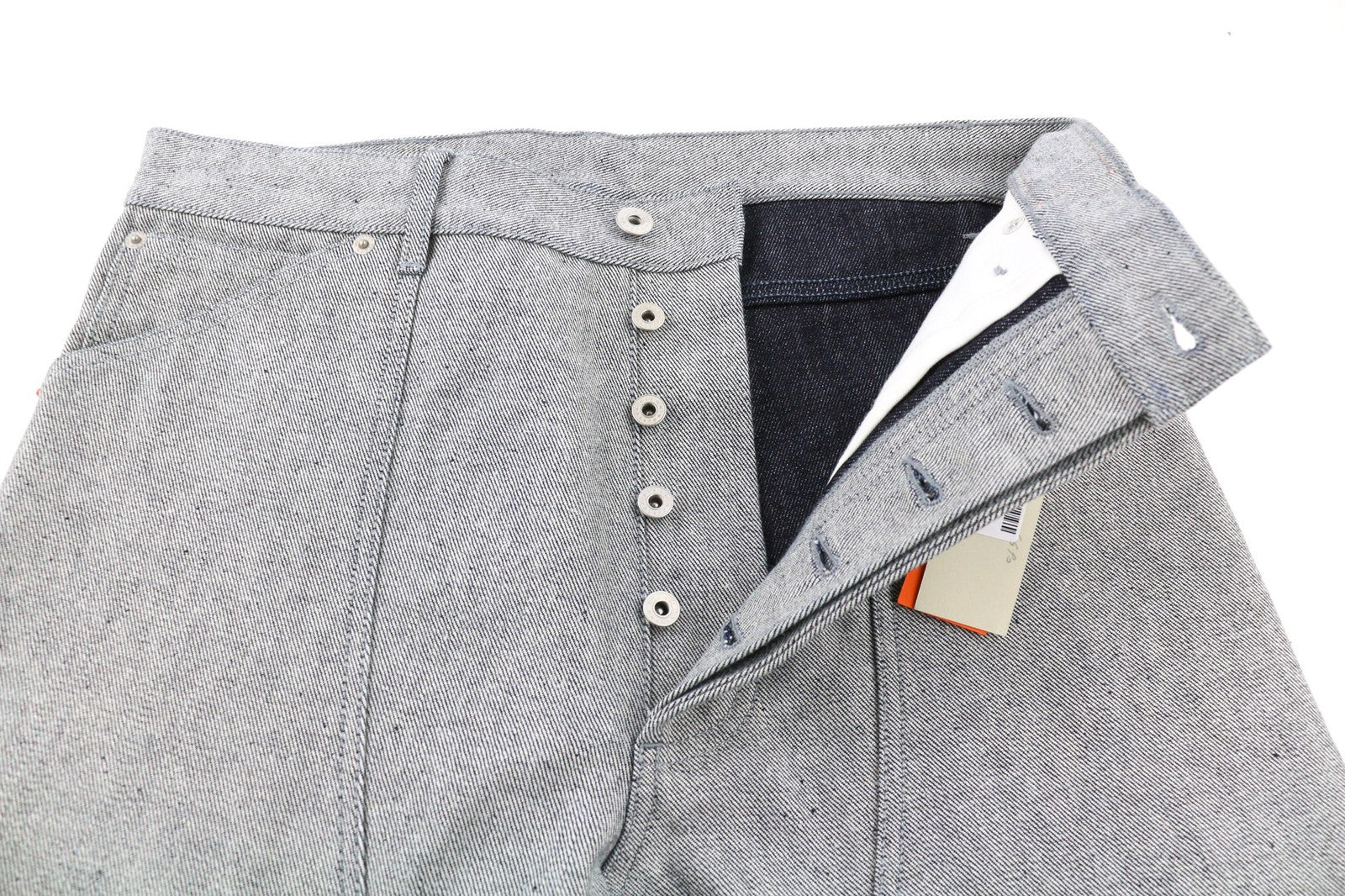 HERON PRESTON Men's Trousers M Washed Light Blue Cotton Straight Button Fly