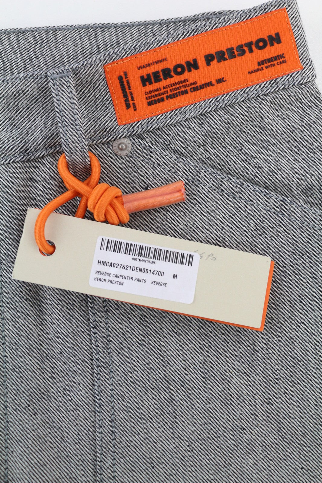 HERON PRESTON Men's Trousers M Washed Light Blue Cotton Straight Button Fly