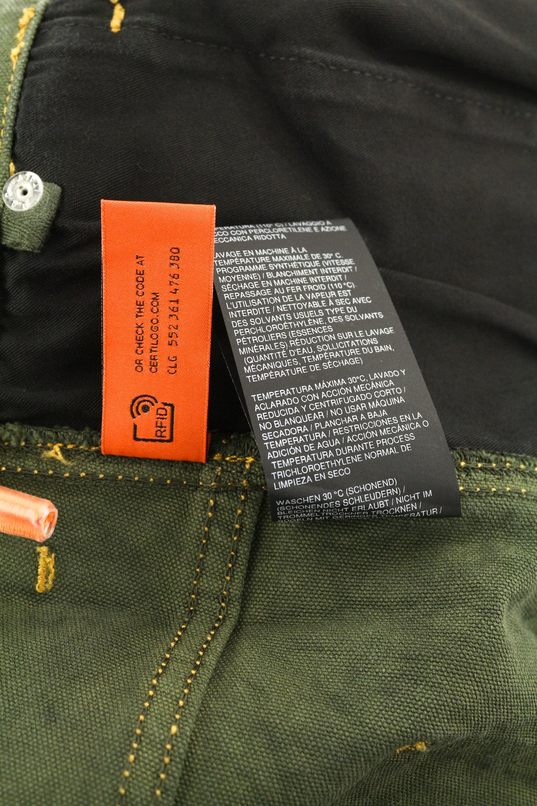 HERON PRESTON Men's Trousers M Green Cotton Zip-Up Casual Straight Fit RRP450