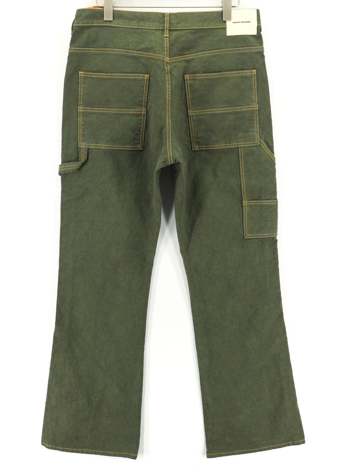 HERON PRESTON Men's Trousers L Green Cotton Regular Fit Casual Everyday RRP450
