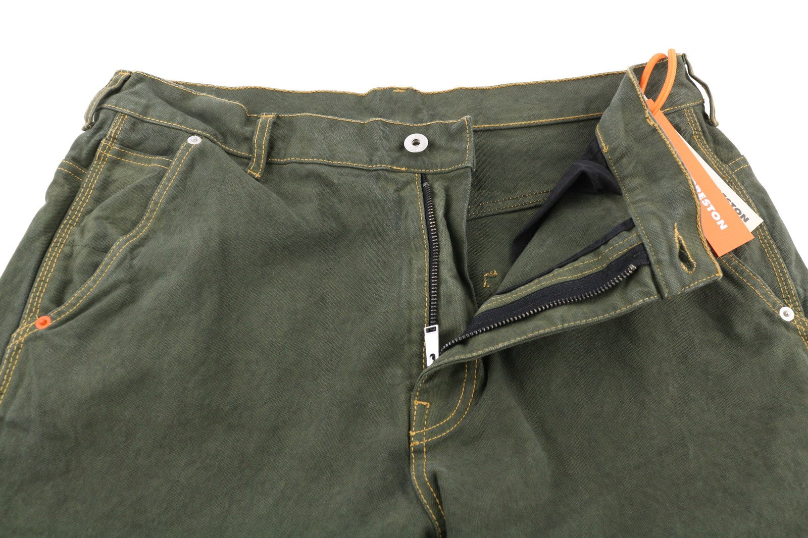 HERON PRESTON Men's Trousers L Green Cotton Regular Fit Casual Everyday RRP450