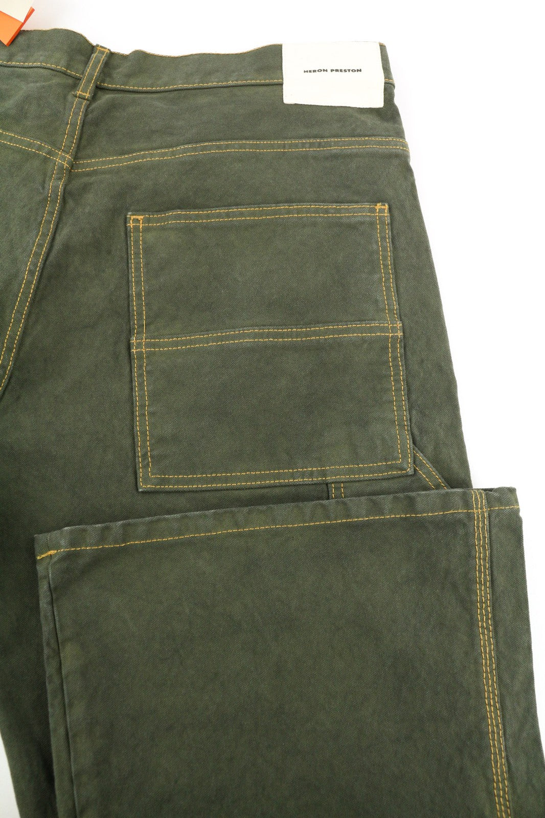 HERON PRESTON Men's Trousers L Green Cotton Regular Fit Casual Everyday RRP450