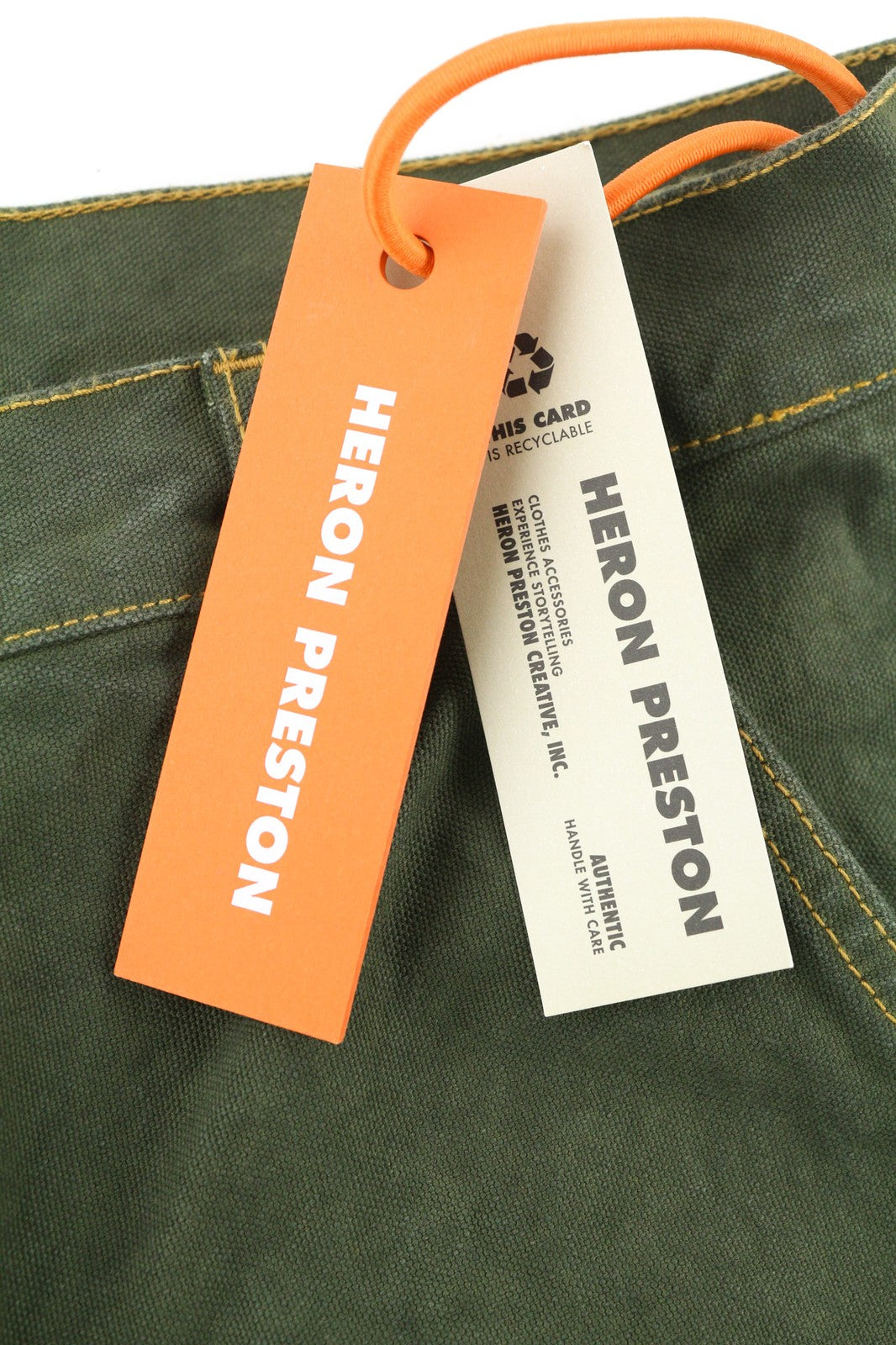 HERON PRESTON Men's Trousers L Green Cotton Regular Fit Casual Everyday RRP450