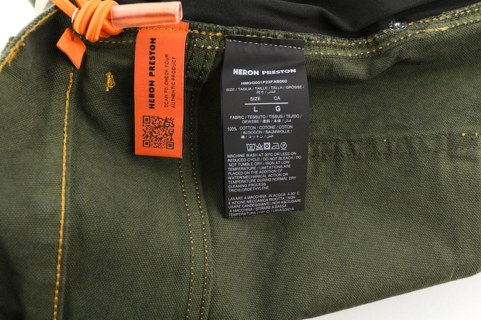 HERON PRESTON Men's Trousers L Green Cotton Regular Fit Casual Everyday RRP450