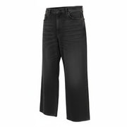 R13 Damon Women's Jeans 27 Flared Wide Washed Black Pure Cotton Zip-Up