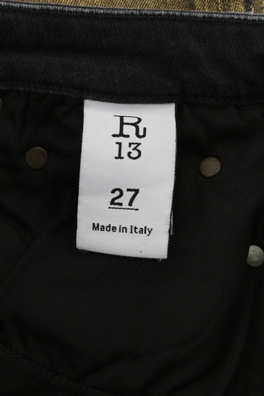 R13 Kate Women's Jeans 27 Skinny Fit Coated Gold Waxed Cotton Stretch