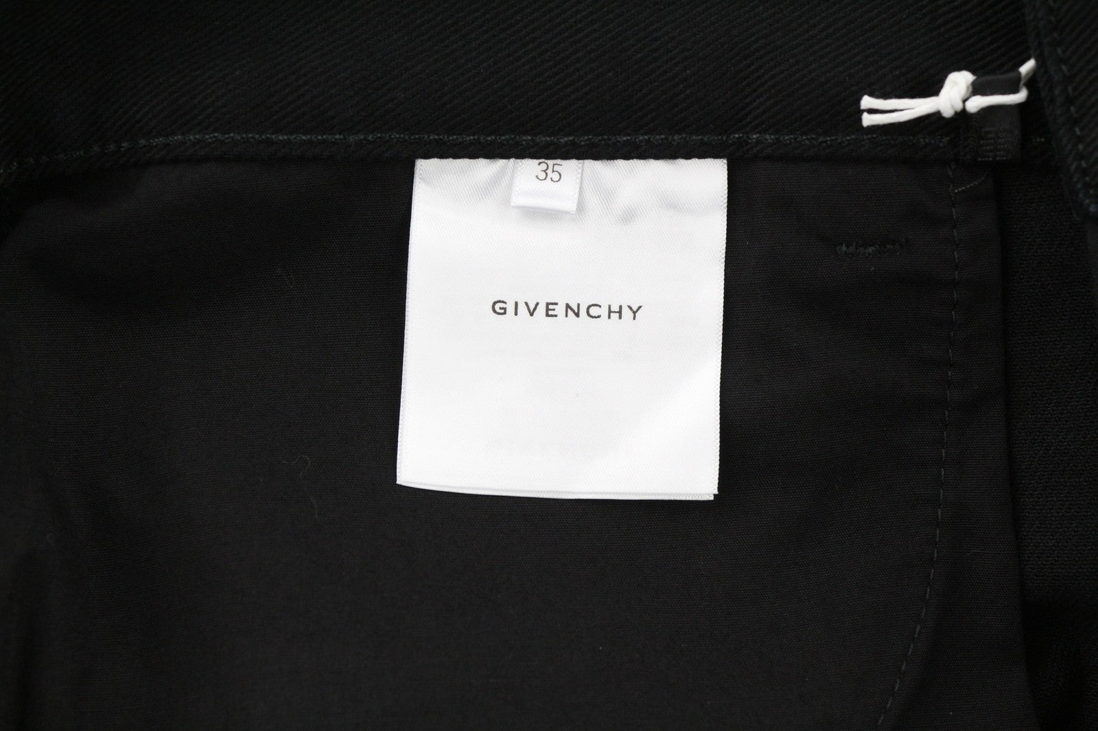 GIVENCHY Men's Jeans 35 Straight Fit Black Zip-Up Pure Cotton Logo Denim