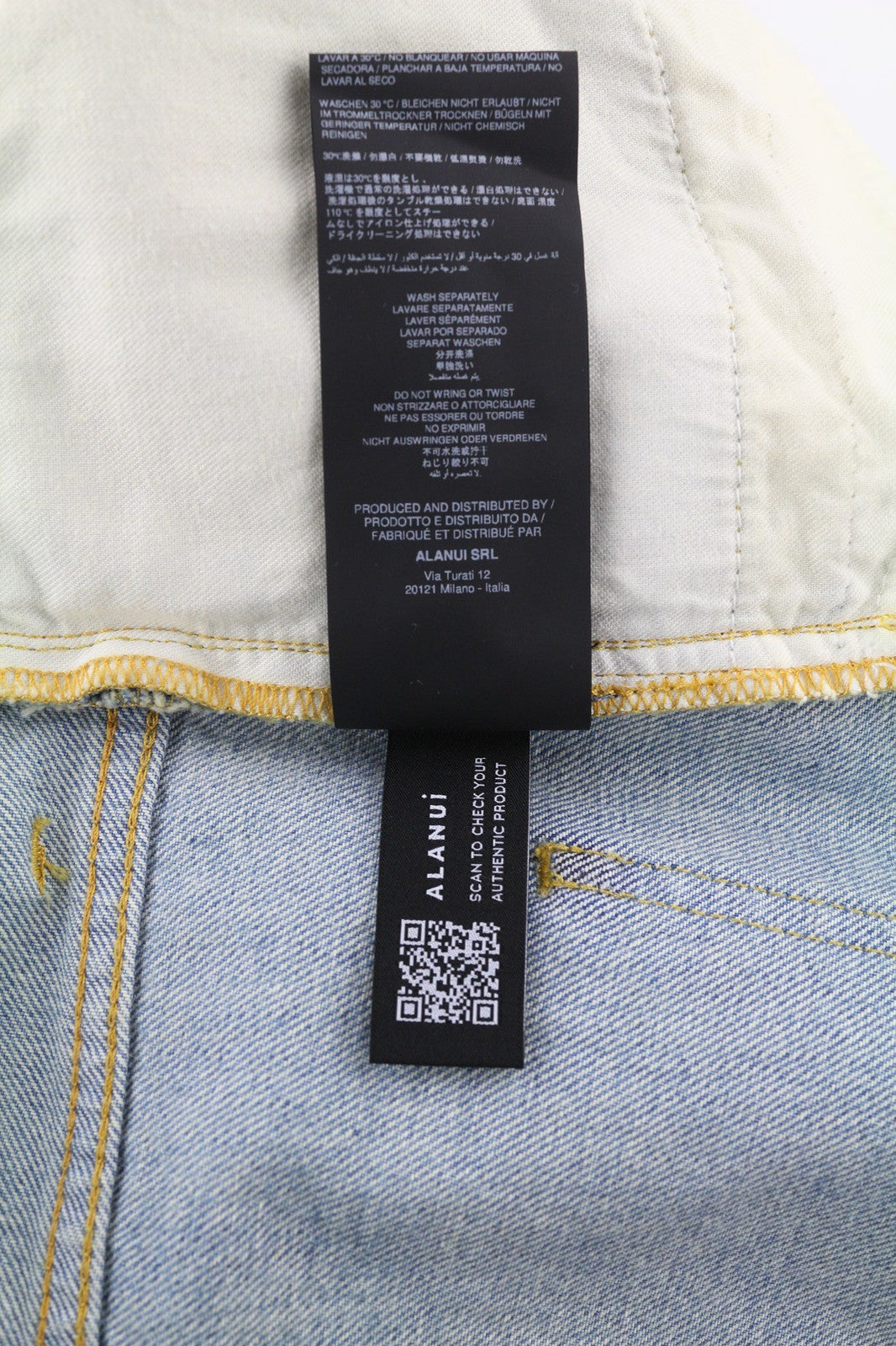 ALANUI Men's Jeans W31 Washed Blue Pure Cotton Straight Denim RRP499