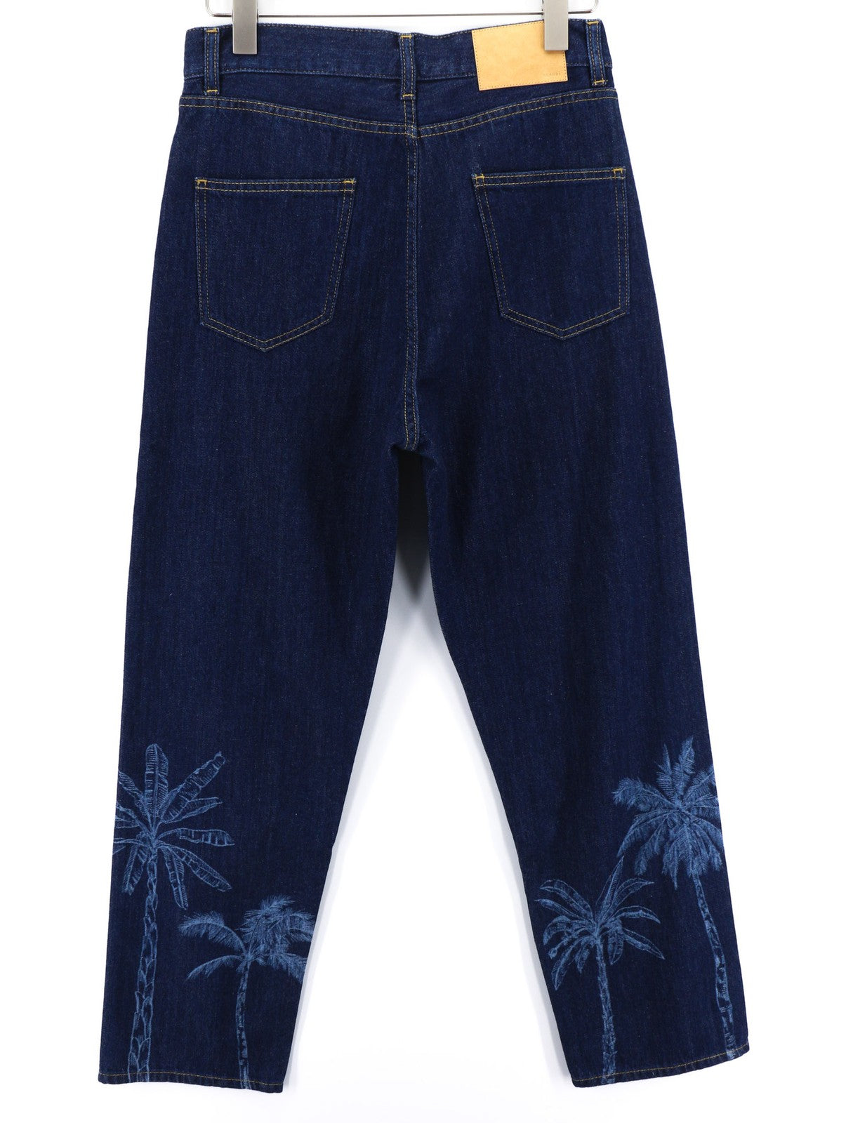 ALANUI Men's Jeans W29 Blue Palm Print Straight Fit Pure Cotton RRP499