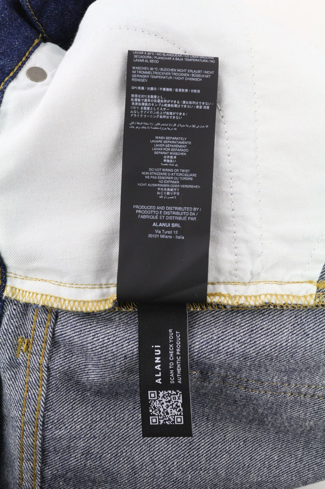 ALANUI Men's Jeans W29 Blue Palm Print Straight Fit Pure Cotton RRP499