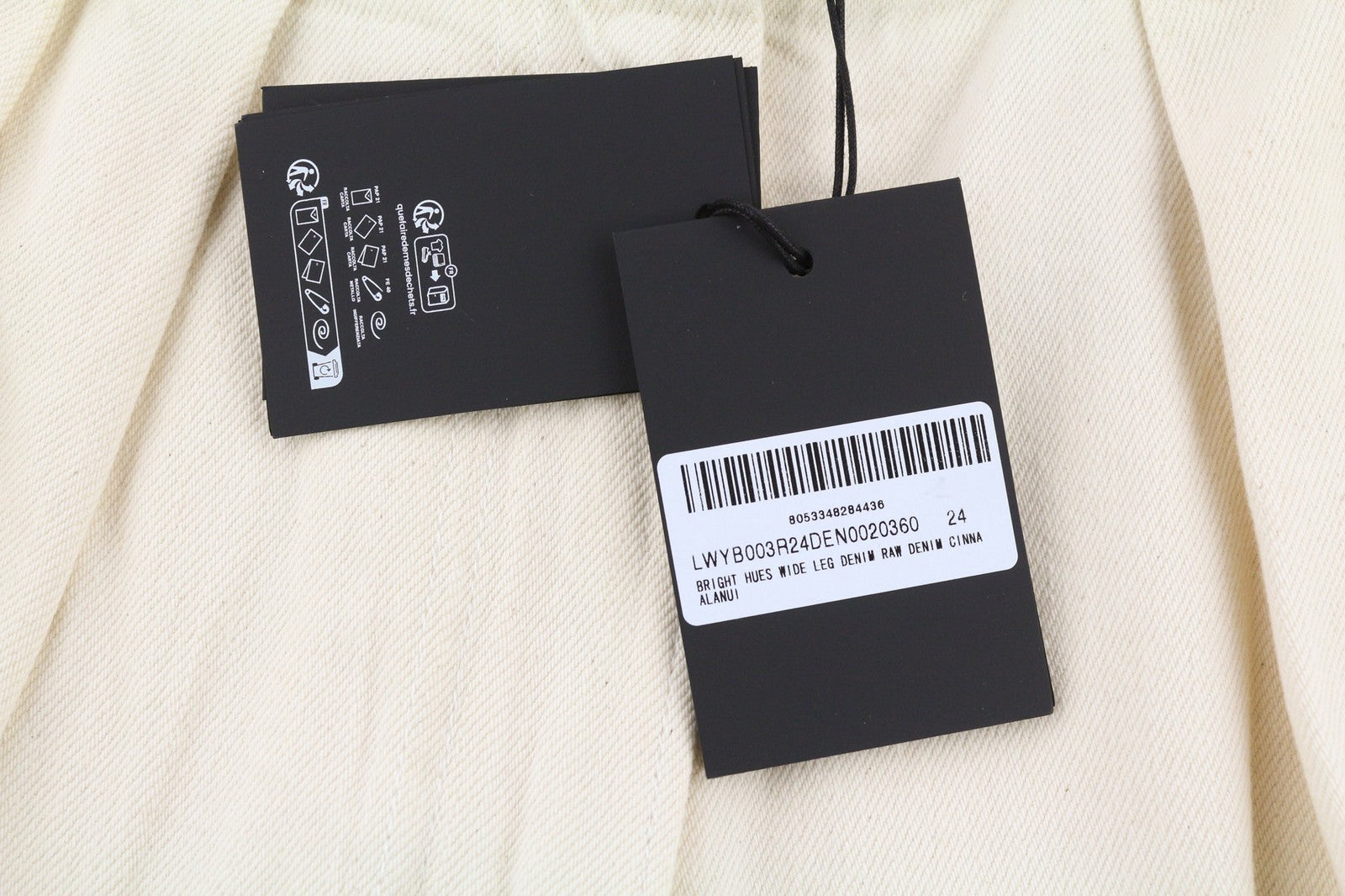 ALANUI Women's Jeans W24 Bright Hues Beige Brown Zip-Up Wide Pants RRP599