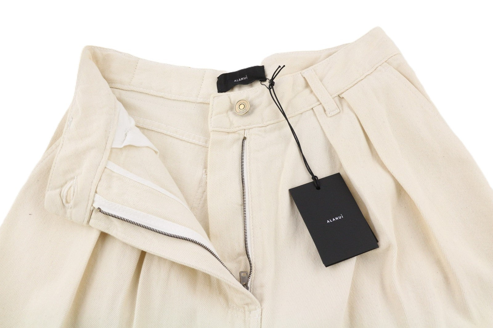 ALANUI Women's Jeans W26 Bright Hues Beige Brown Wide Zip-Up Pure RRP599