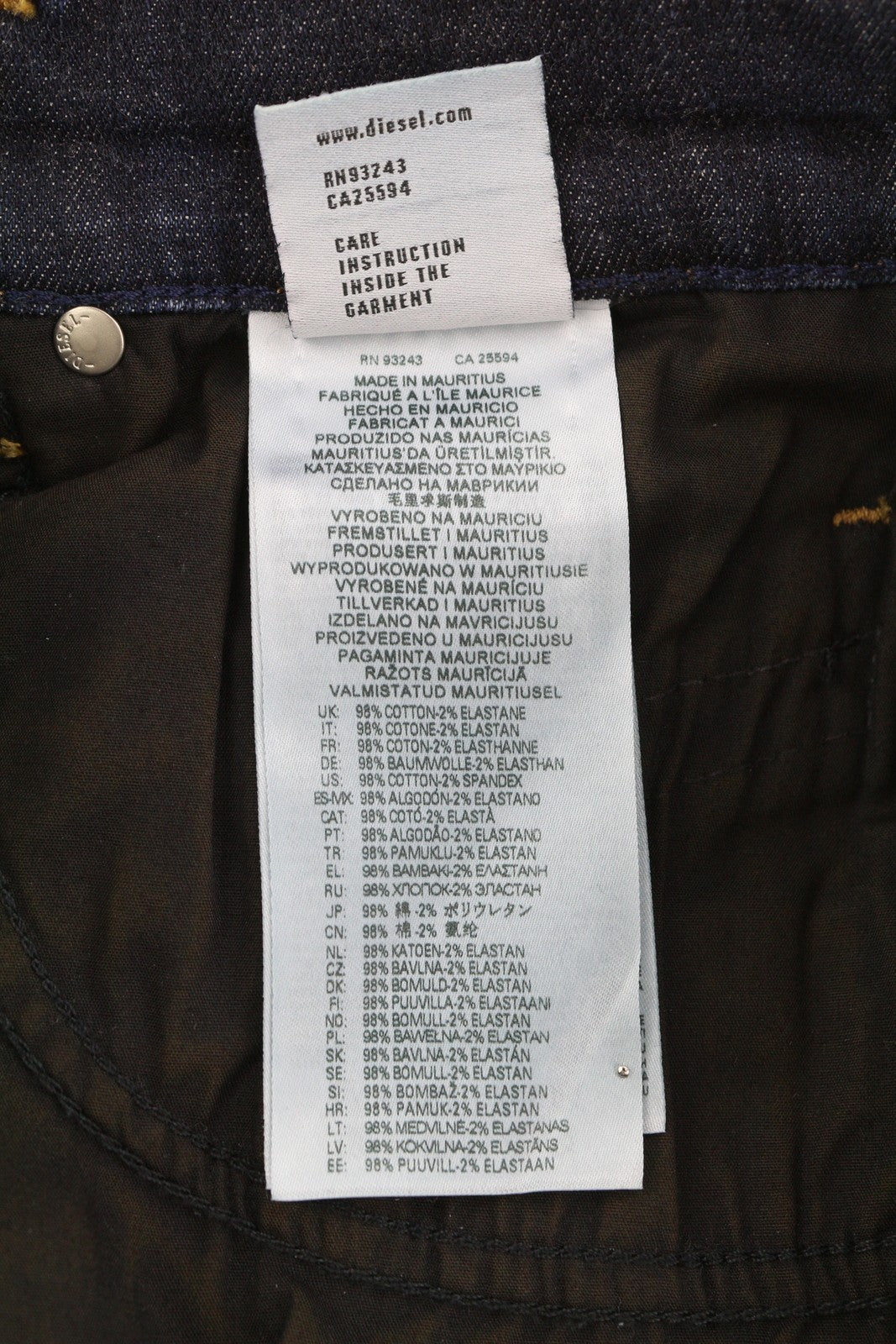 DIESEL 2020 D-Viker RM040 Men Jeans W31/L30 Dark Blue Stretch Straight Button