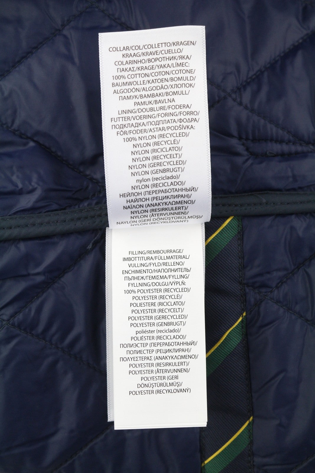 RALPH LAUREN Beaton Men Waistcoat S Blue Corduroy Trimmed Quilted Logo RRP310