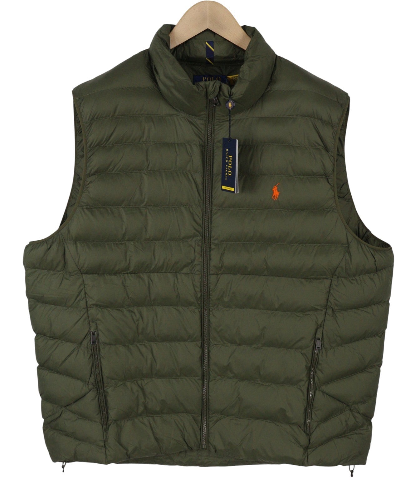 RALPH LAUREN Terra Men Waistcoat 2XL Green Performance Quilted Padded Zip RRP439