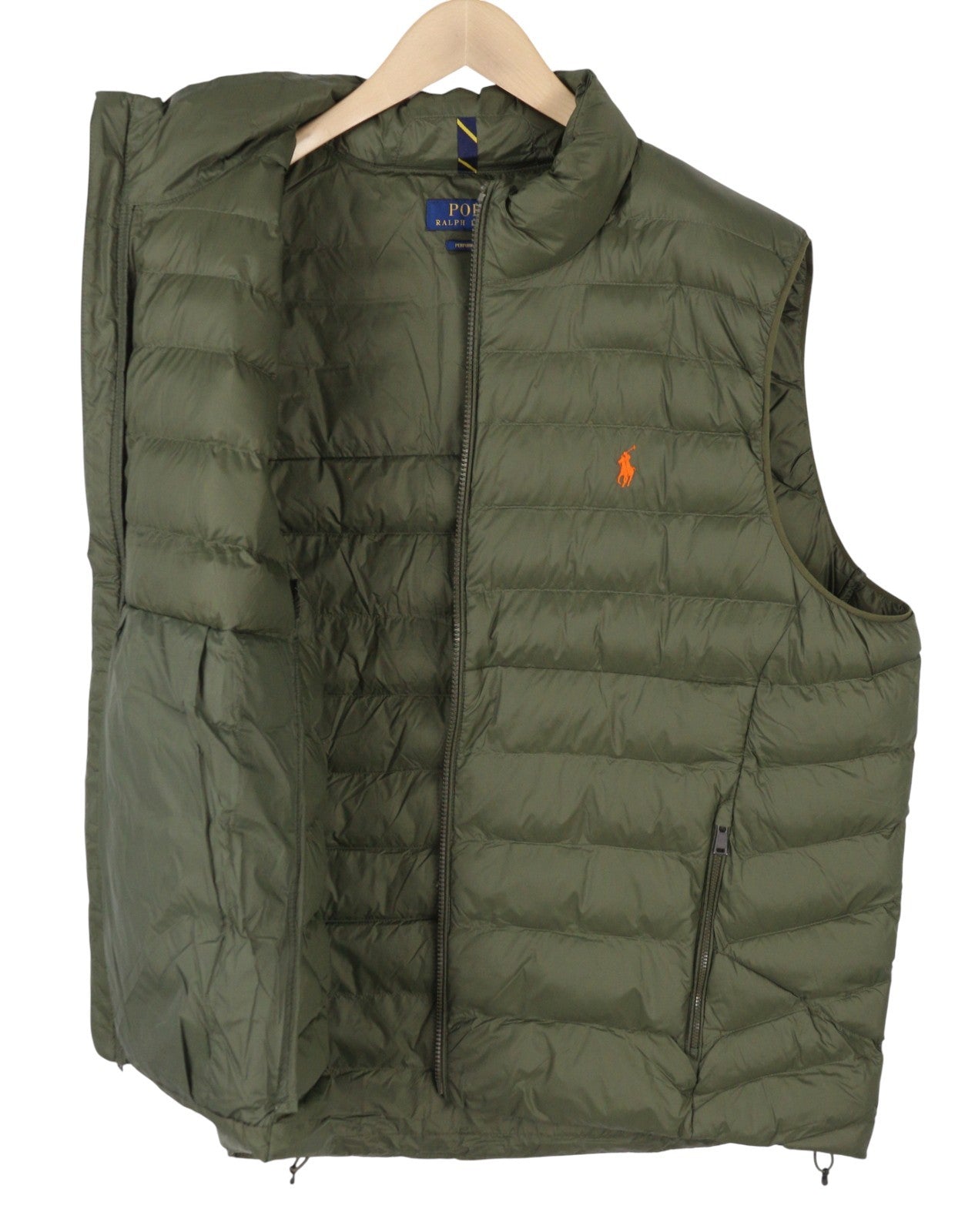 RALPH LAUREN Terra Men Waistcoat 2XL Green Performance Quilted Padded Zip RRP439