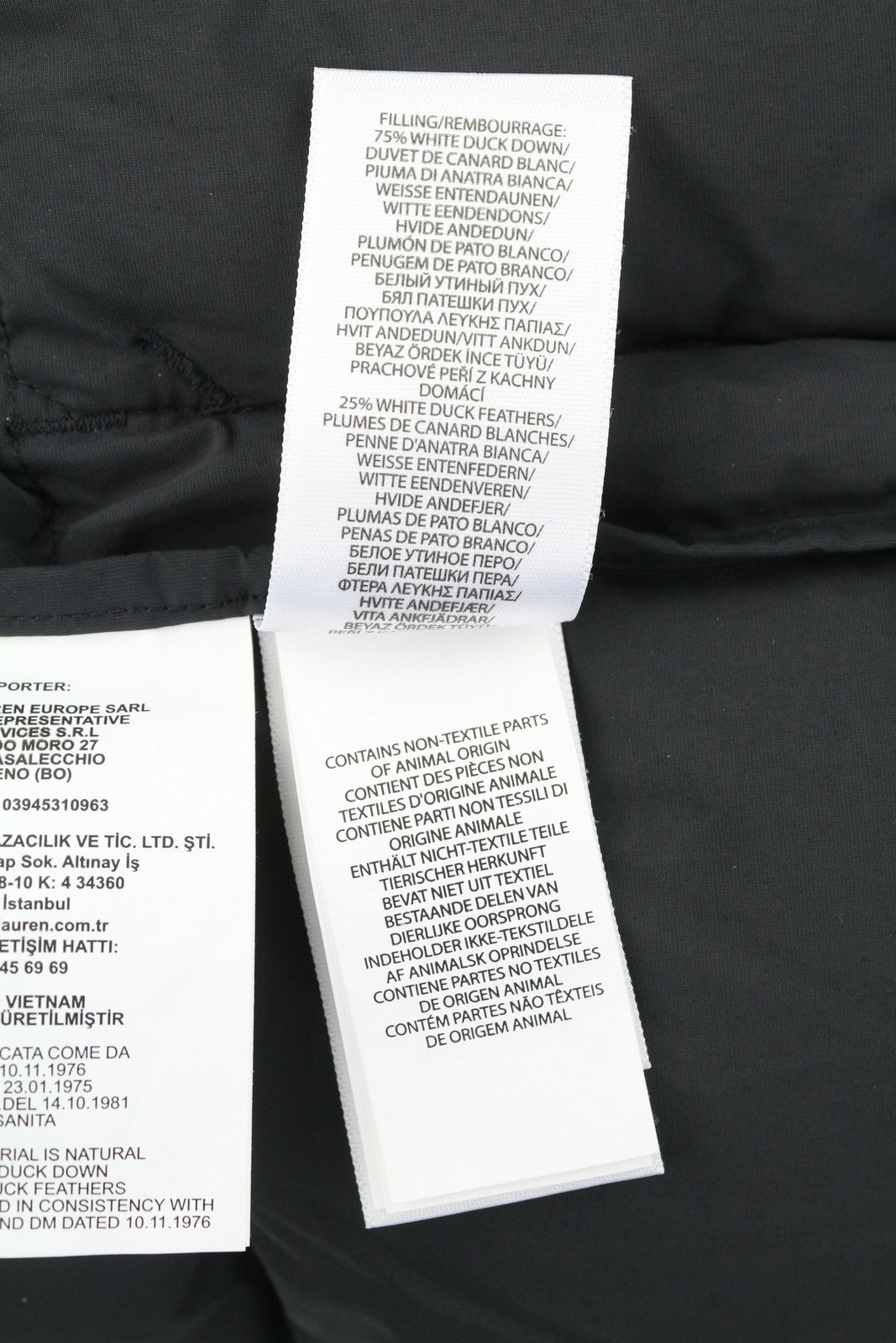 RALPH LAUREN Elmwood Men Waistcoat M Black Duck Down Filled Quilted Hooded Zip