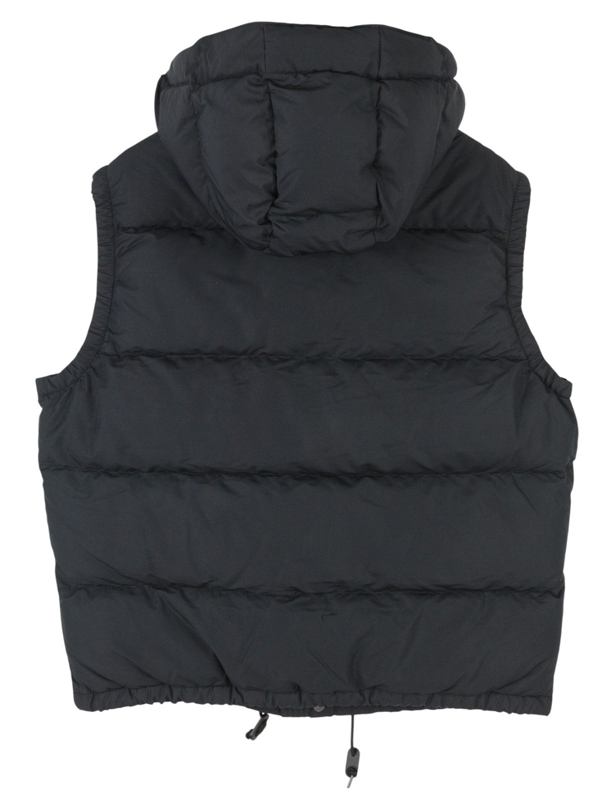 RALPH LAUREN Elmwood Men Waistcoat M Black Duck Down Filled Quilted Hooded Zip