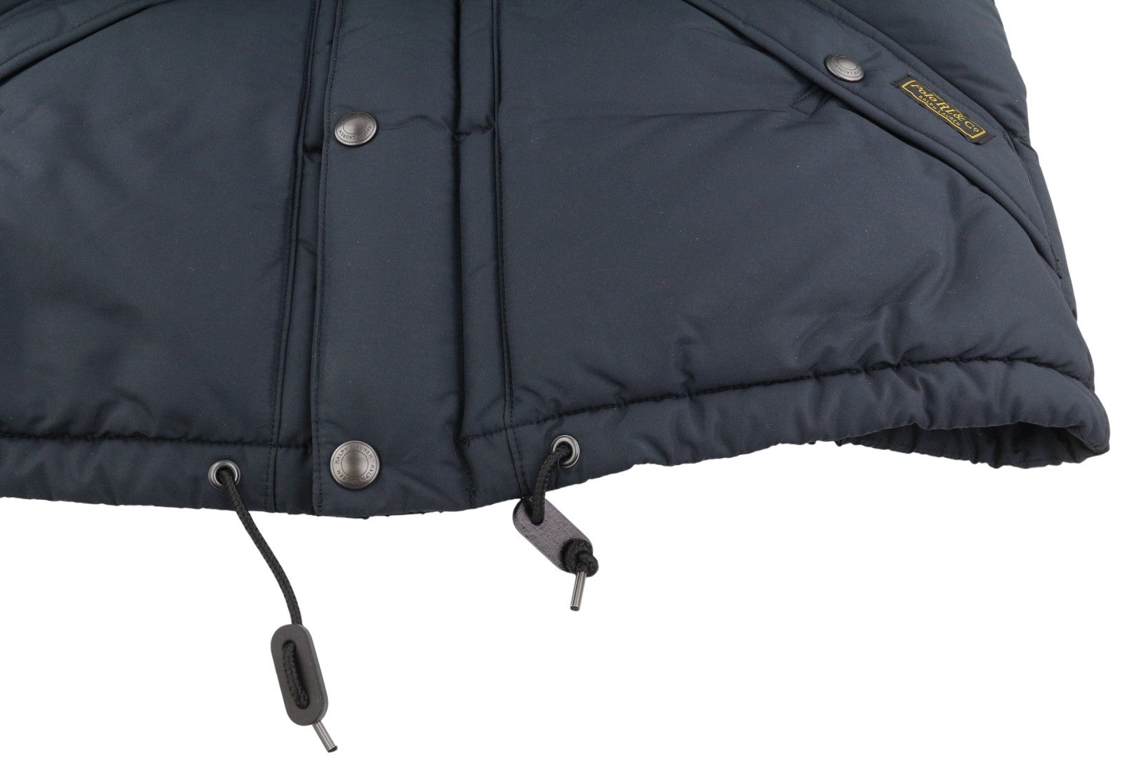 RALPH LAUREN Elmwood Men Waistcoat M Black Duck Down Filled Quilted Hooded Zip