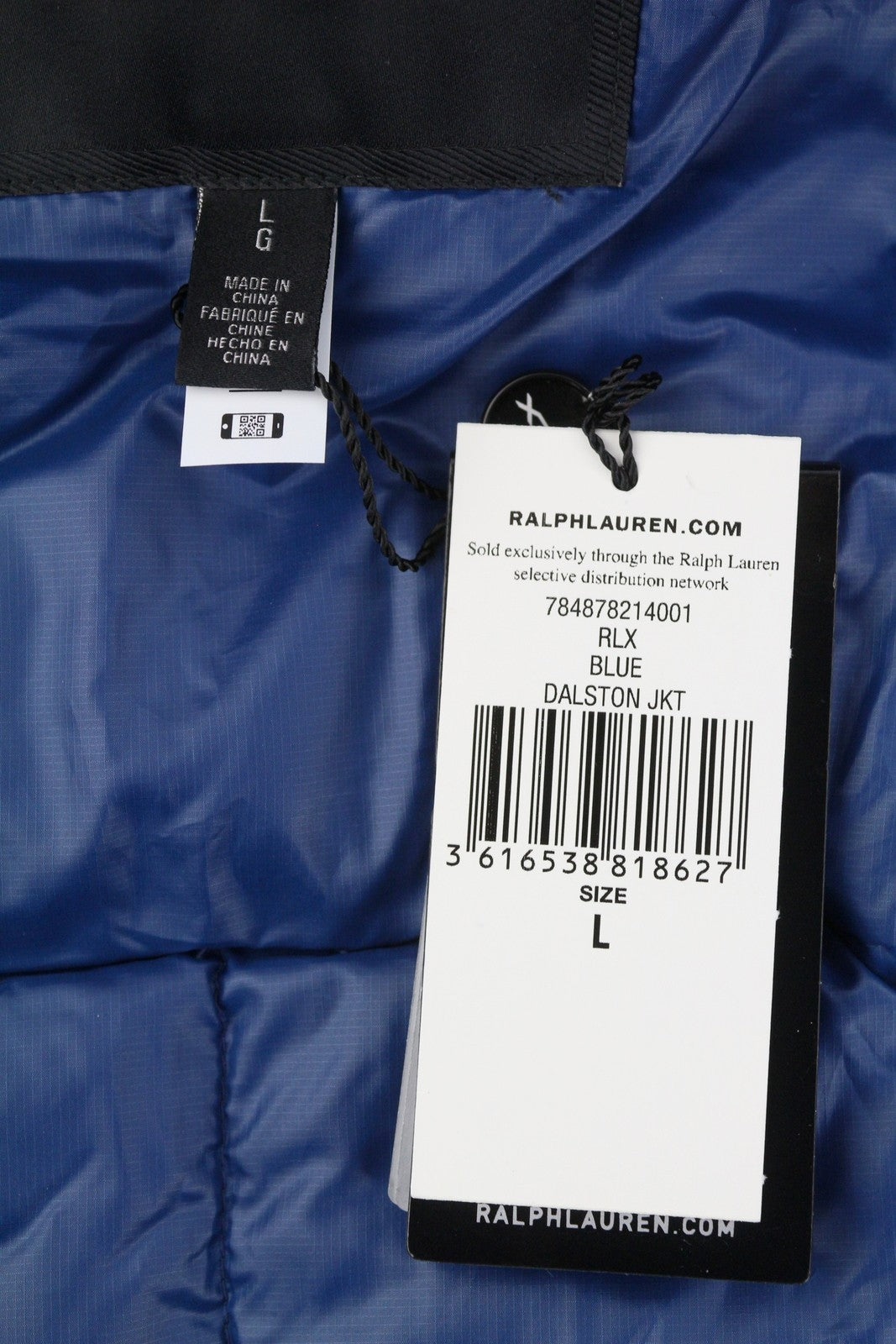 RLX RALPH LAUREN Dalston Men Jacket L Blue Pertex Quantum Down Filled RRP460
