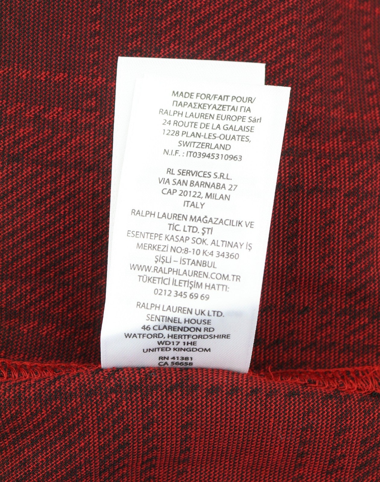 RALPH LAUREN Men Shirt S Red Flannel Stretch Plaid Soft Button-Up Spread Casual