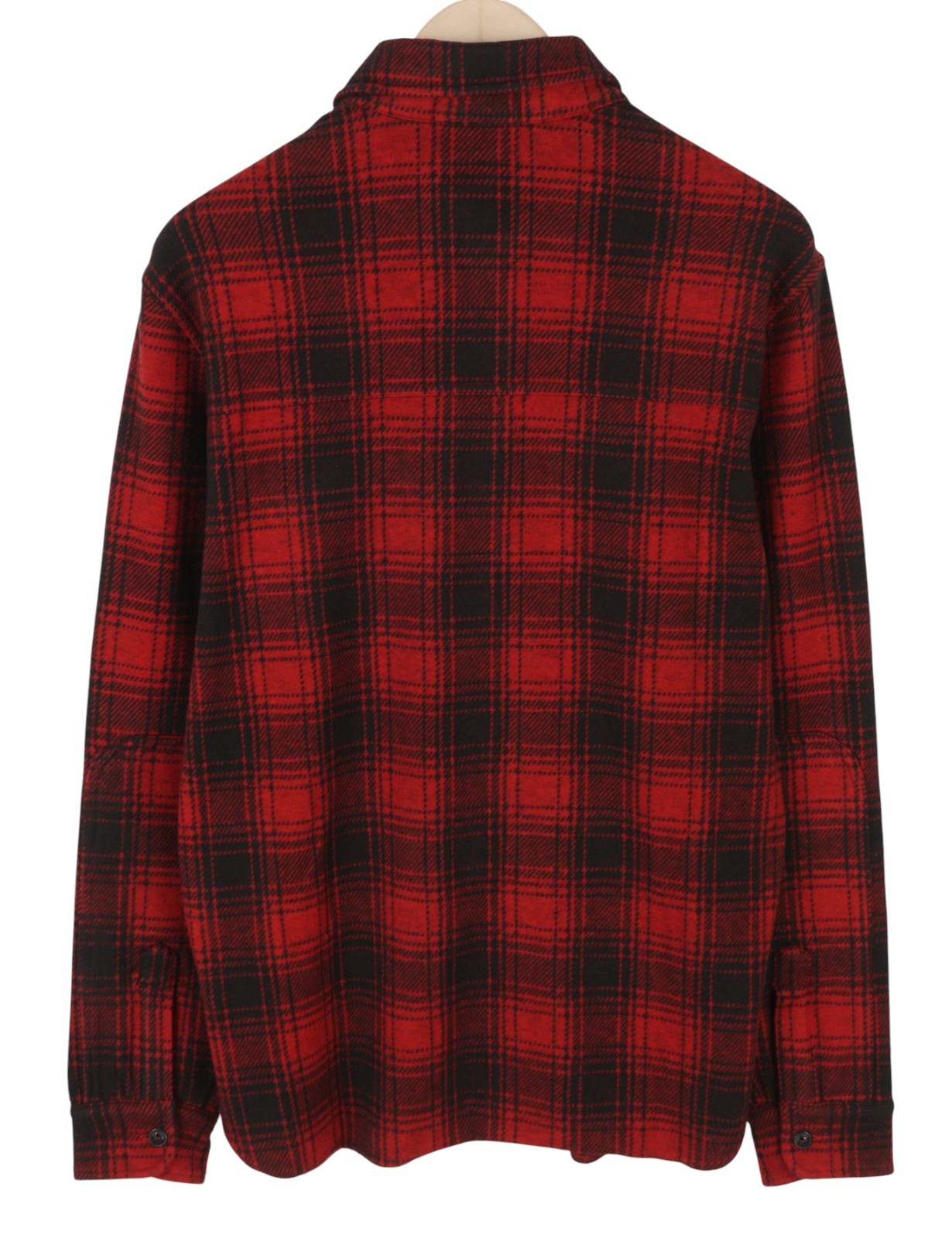 RALPH LAUREN Men Shirt S Red Flannel Stretch Plaid Soft Button-Up Spread Casual