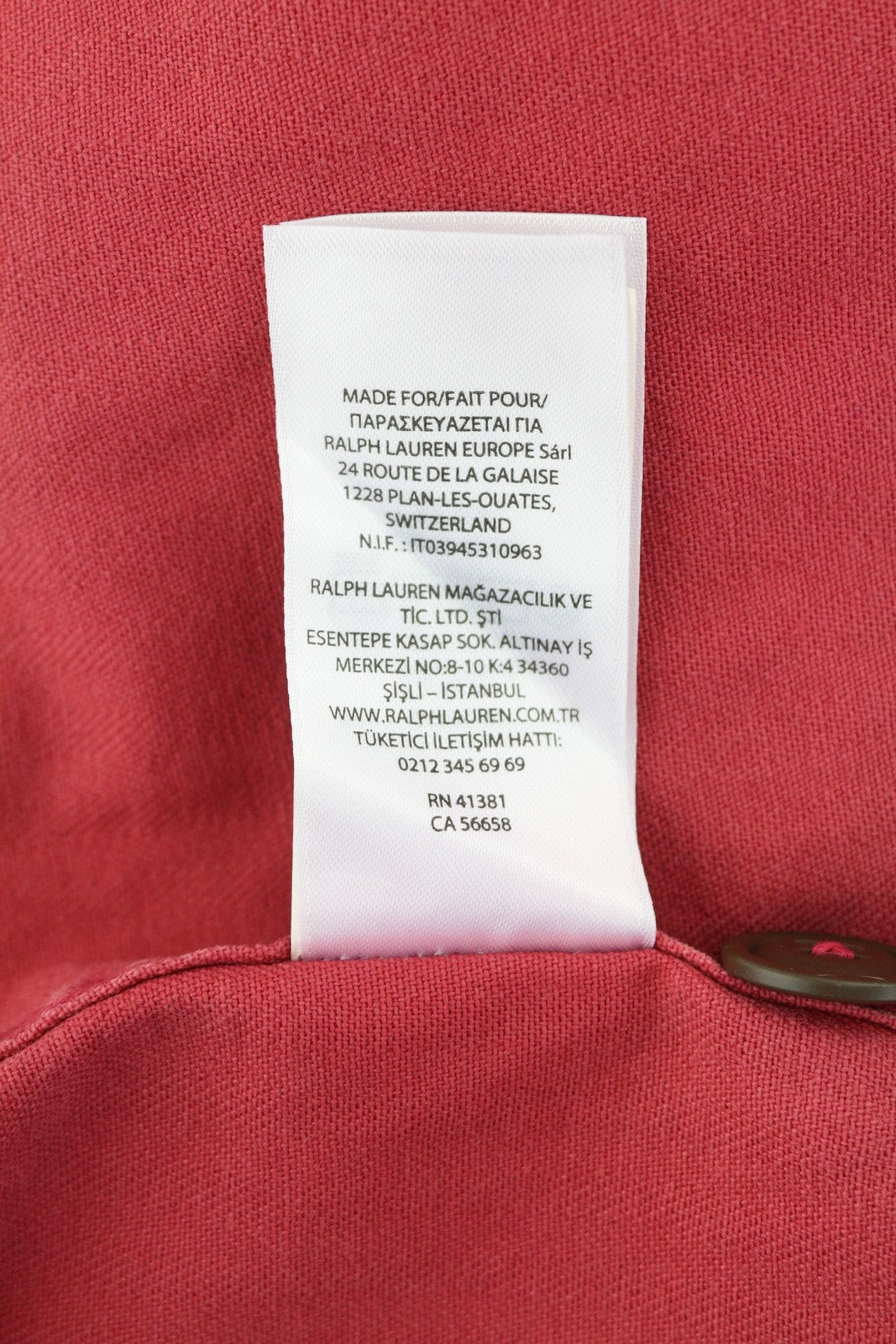 RALPH LAUREN Men Shirt M Red Faded Classic Fit Spread Button-Up Pockets Casual