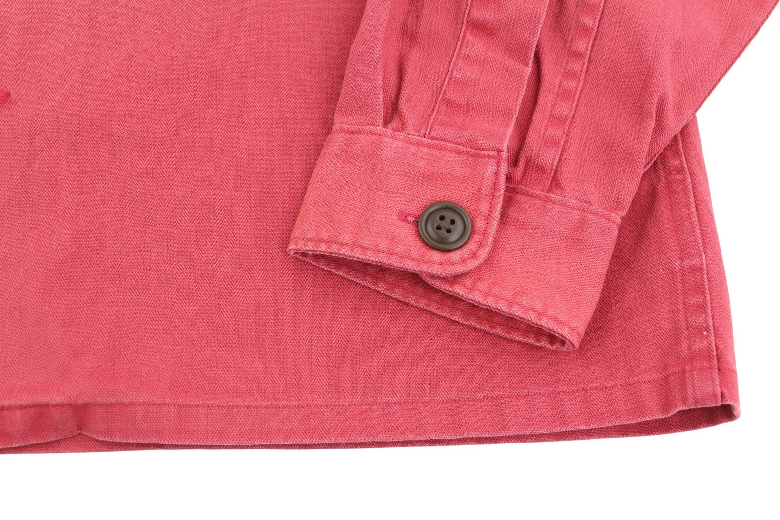 RALPH LAUREN Men Shirt M Red Faded Classic Fit Spread Button-Up Pockets Casual