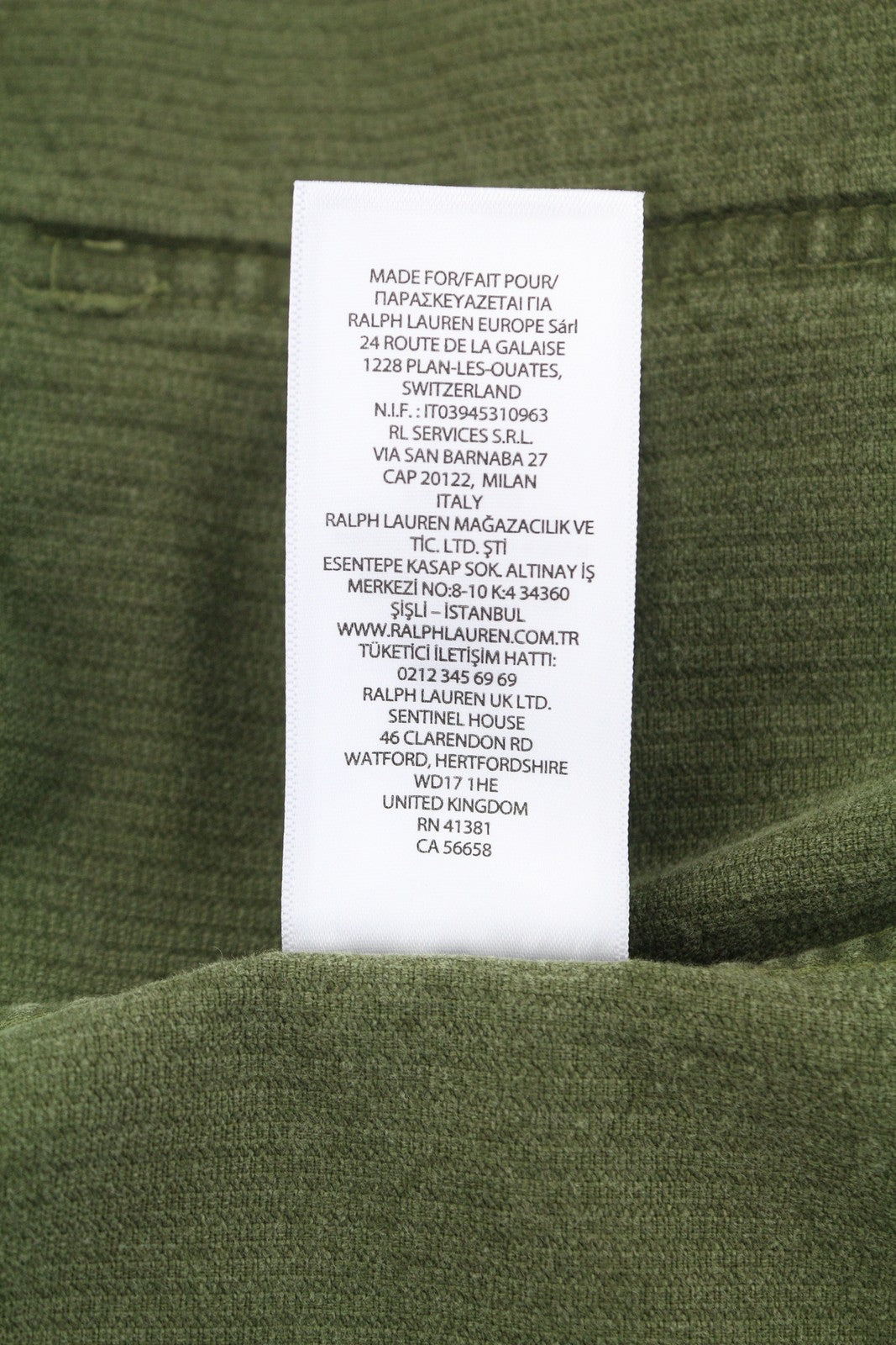 RALPH LAUREN Men Shirt M Green Corduroy Button-Up Patch Pockets Logo Overshirt