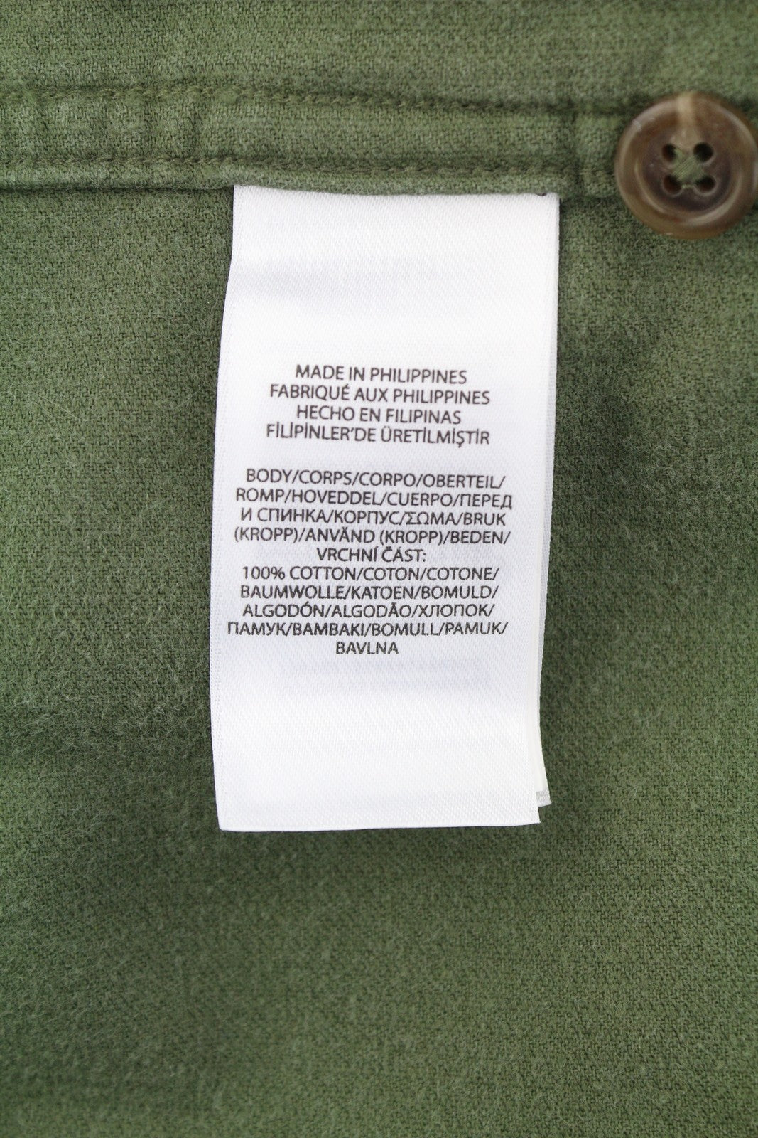 RALPH LAUREN Men Shirt M Green Corduroy Classic Fit Patch Pockets Logo Casual