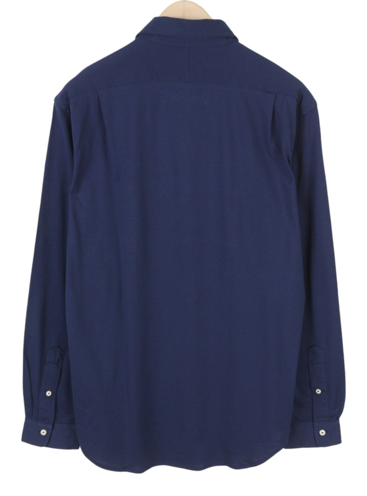 RALPH LAUREN Men Shirt L Dark Blue Cutaway Button-Up Embroidered Logo RRP160