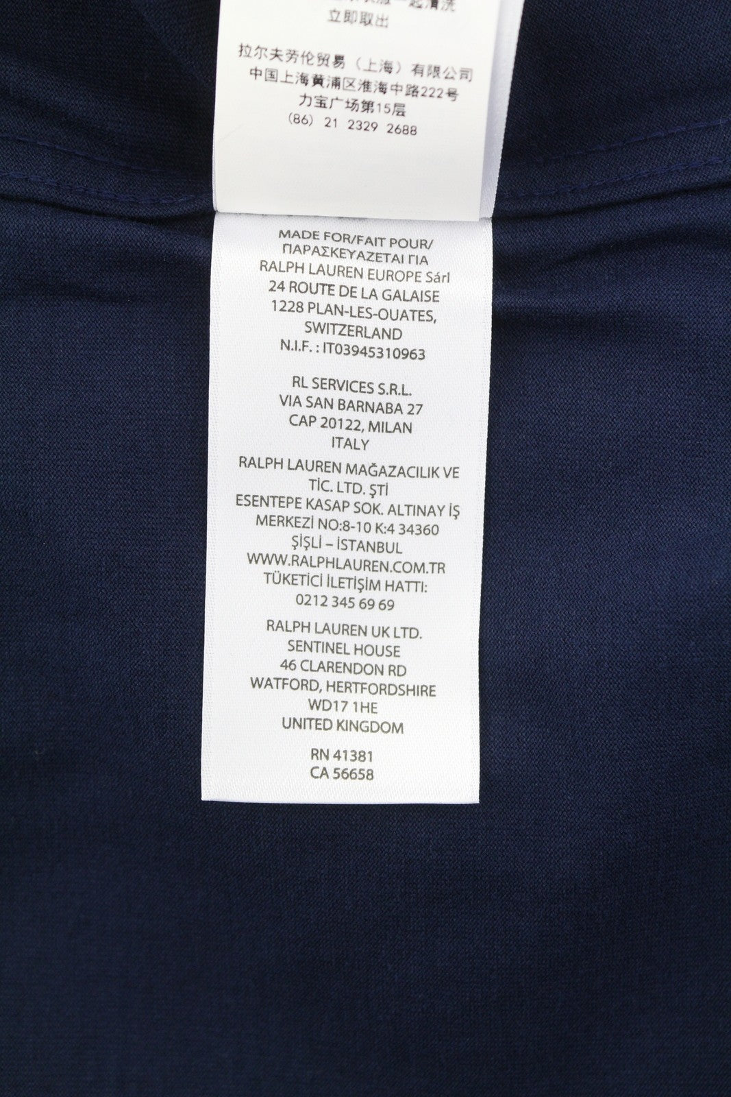 RALPH LAUREN Men Shirt M Dark Blue Cutaway Button-Up Embroidered Logo RRP160