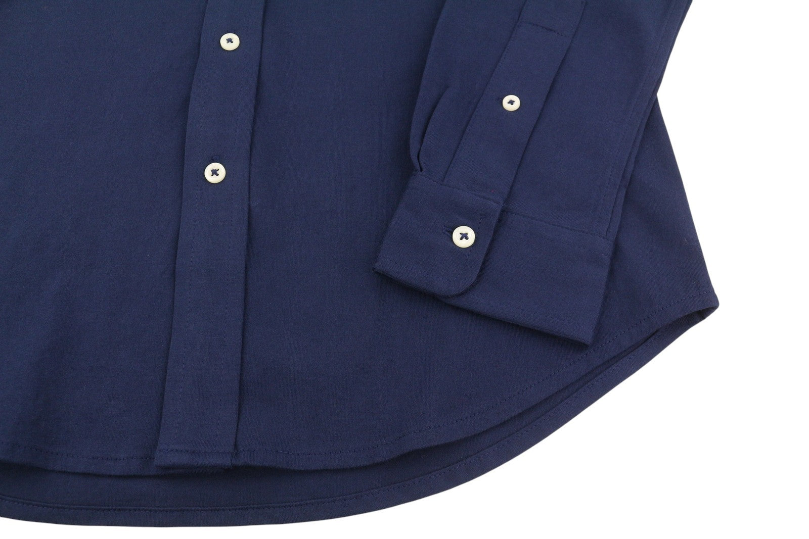 RALPH LAUREN Men Shirt M Dark Blue Cutaway Button-Up Embroidered Logo RRP160