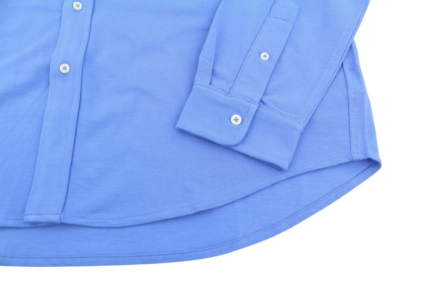 RALPH LAUREN Men Shirt XL Blue Featherweight Mesh Button-Down Neck Logo Casual