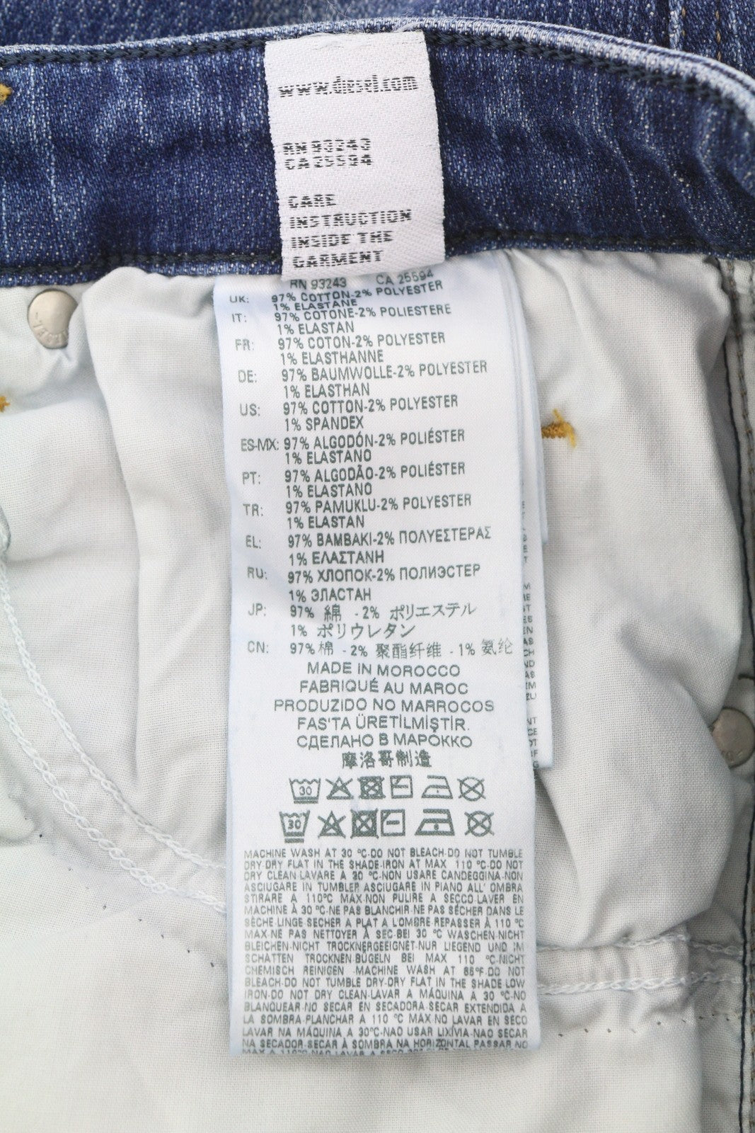 DIESEL Babhila 089AH Women Trousers W29/L30 Blue Faded Slim Skinny Fit Stretch