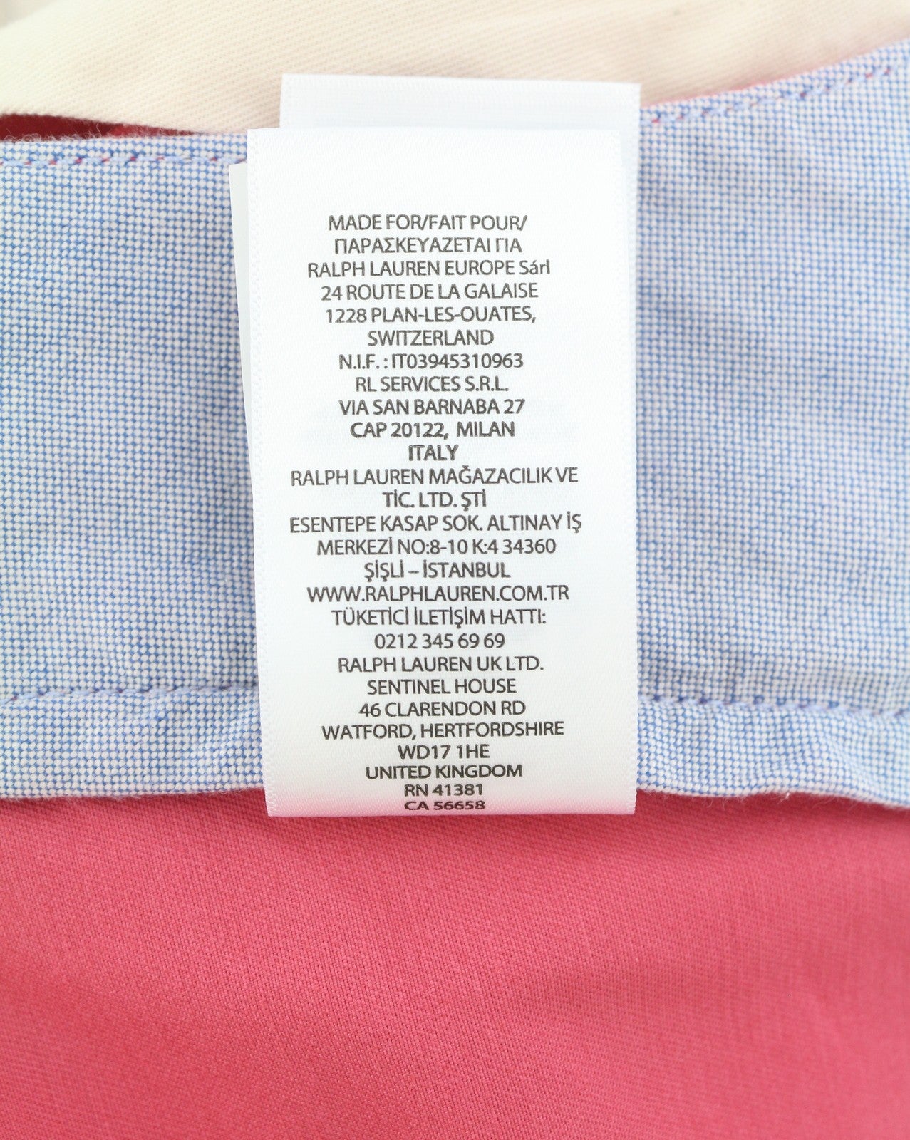 RALPH LAUREN Men Trousers W32/L32 Pink Chino Slim Stretch Zip Fly Logo RRP179